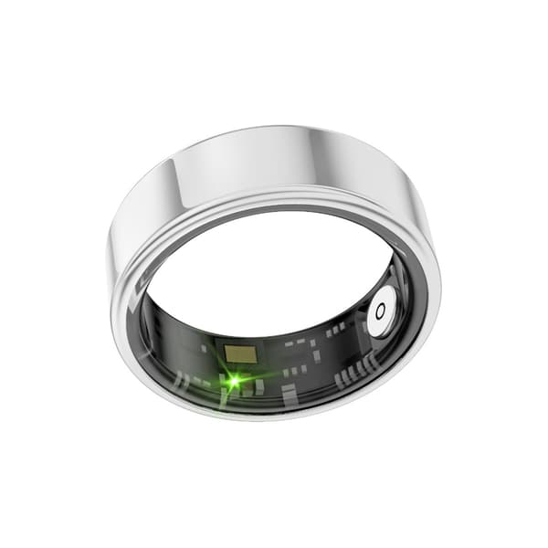 Smart Ring med 30 dagers batteritid, IP68 vanntett, hjertefrekvens, oksygennivå og søvnovervåking Silver 10