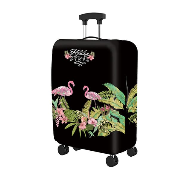 Skyddande resväskfodral, tjockt elastiskt bagagefodral Jungle flamingo pattern L