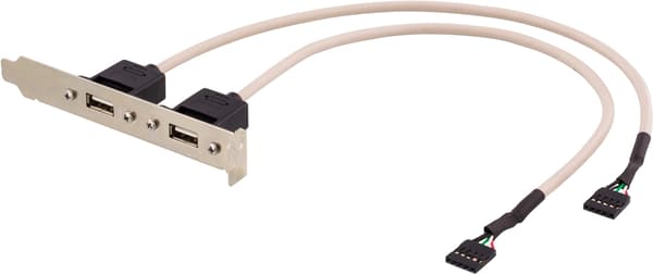 2x5-pin USB connector for motherboard USB support, 30cm