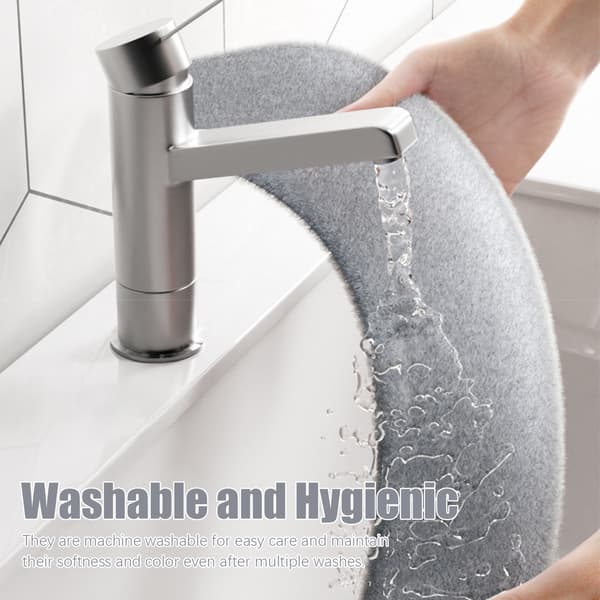 Plysch Toalettsitsöverdrag, 2-pack Grey
