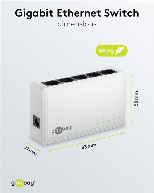 5-port Gigabit Ethernet netværksswitch