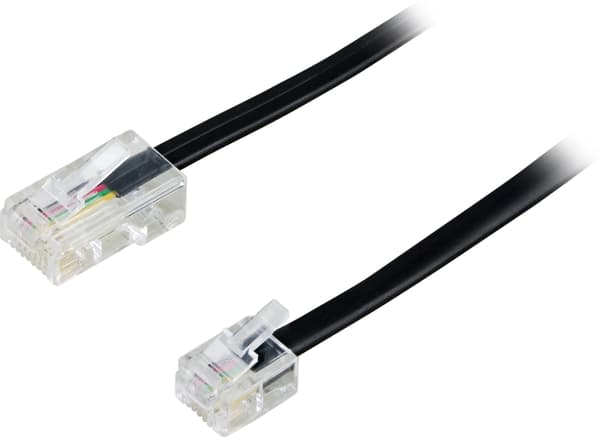 Modular cable, 8P4C to 6P4C(RJ11), 1 m, black