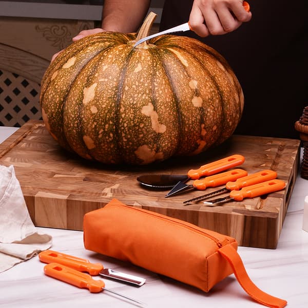 Pumpa Carving Set i Rostfritt Stål - 7 delar Orange