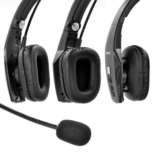 2 st Proteinläder Öronkuddar + Mikrofonskydd Kompatibelt med BlueParrott B550-XT Headset