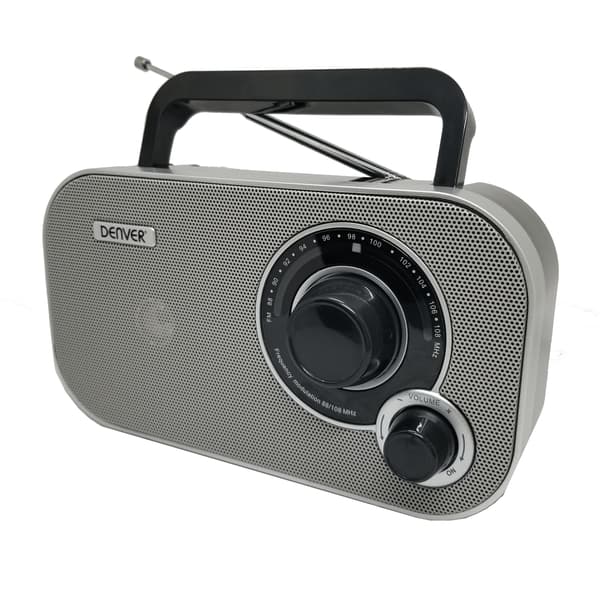 Analoginen FM-radio Harmaa ja musta