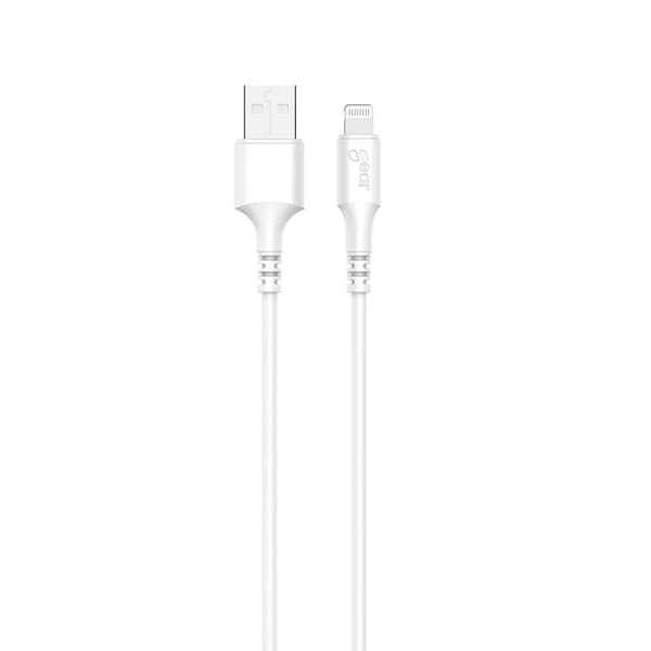 Rund ladekabel Lightning til USB-A 3m Hvit MFI