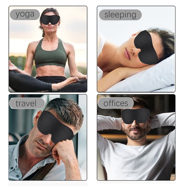3D sovemaske med tilbehør Black