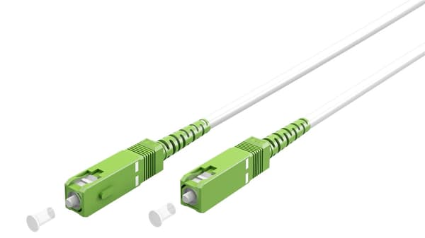 Fiberoptisk kabel (FTTH), Singlemode (OS2) White, vit (Simplex), 30 m