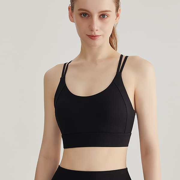 Ristiselkäinen urheiluliivi joogaa varten Black XL