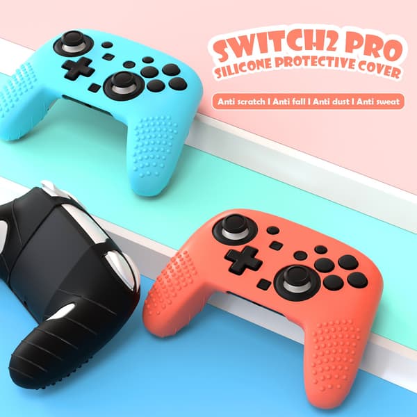 Silikone Beskyttelsesetui Kompatibelt med Switch 2 Pro Controller - 2 Stk Pink
