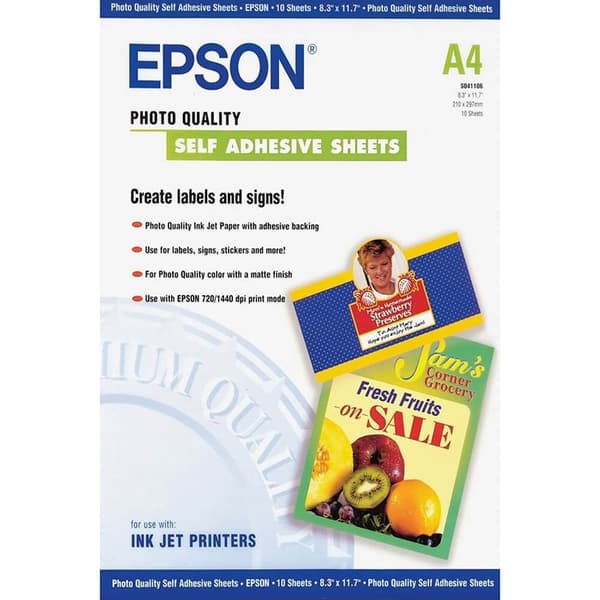 A4 Photo Quality Self Adhesive  Sheets (10 sheets)