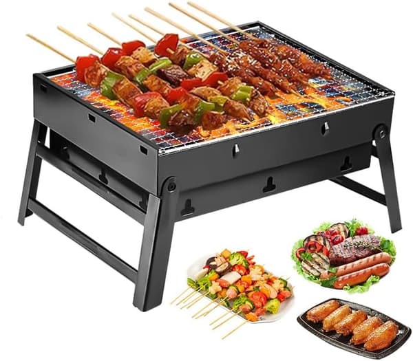 Vikbar Bordsskiva för Kolgrillning S