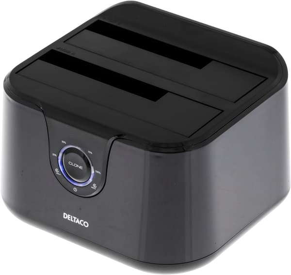 USB 5 Gbit/s HDD docking, cloning, 2x 2.5/3.5" SATA, black