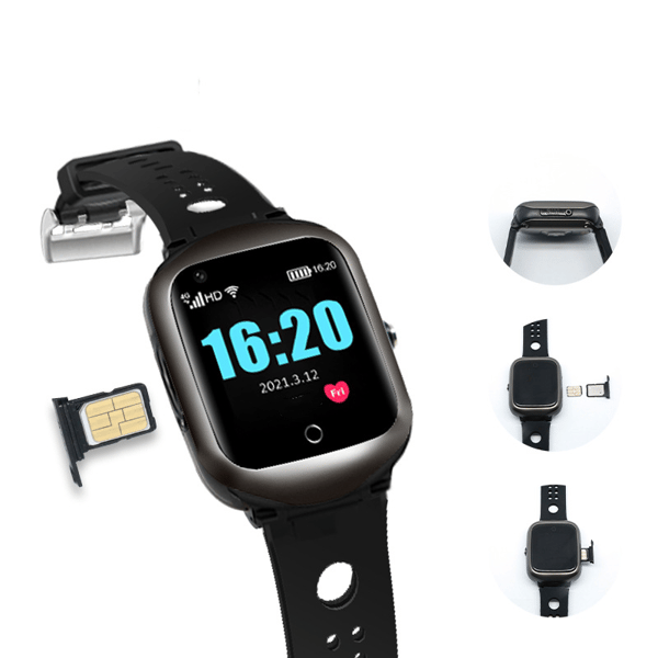 Smart ur med puls, blodtryk, GPS positionering IP67 Black