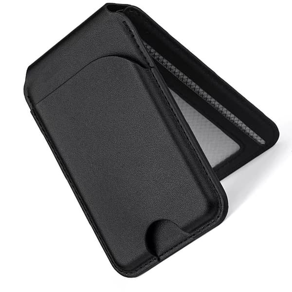 Universal Magsafe Magnetisk Kortholder med Roterbart Stativ - Kompatibel med iPhone og Android Black