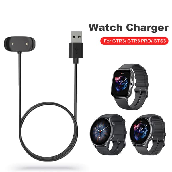 USB-lader til Amazfit GTR 3/GTR 3 Pro / GTS 3 Sort