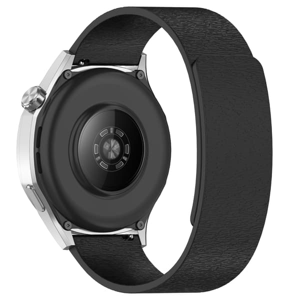 Cloud Wood Grain Silicone Magnetic Strap Black 18 mm