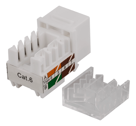 UTP CAT6 Keystone connector, 90 degree, "Tool-free"