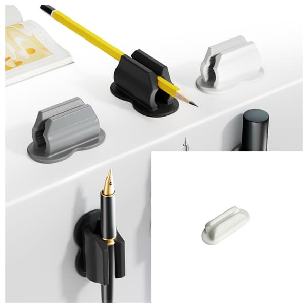 Silikone Pen Holder Clips - 2-pak White