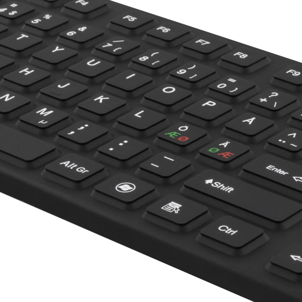 Rubberized keyboard silicone IP68 full size 105 keys black