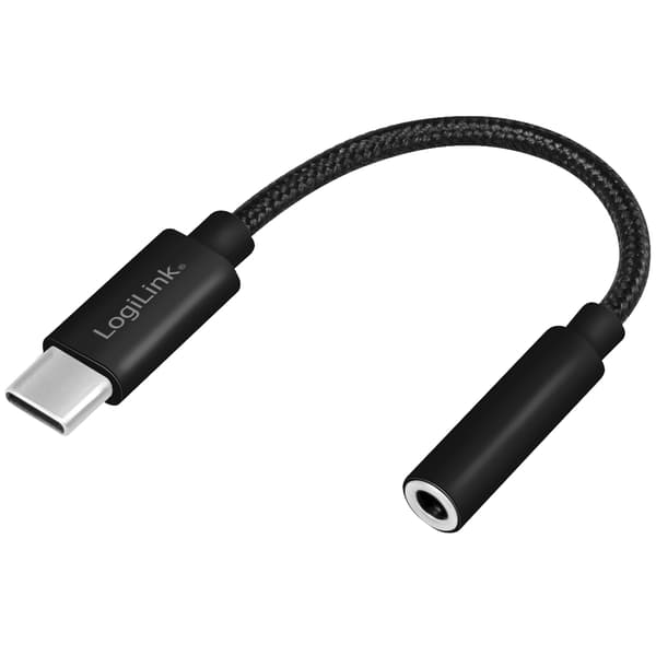 USB-C 3,5 mm lydadapter med DAC 13 cm nylonkabel