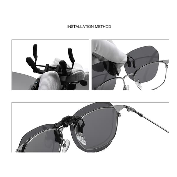 Polariserte Clip-on Solbriller med Etui Black