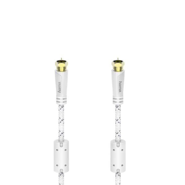 Antennekabel SAT 120dB F-stik 5,0m Hvid PC