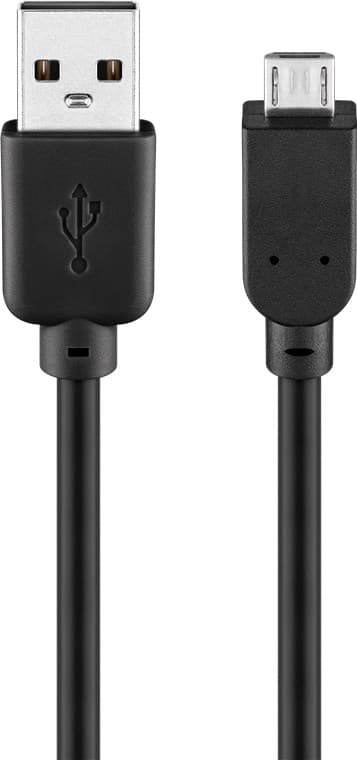 USB-A till Micro-B-kabel, 0,6 m, svart