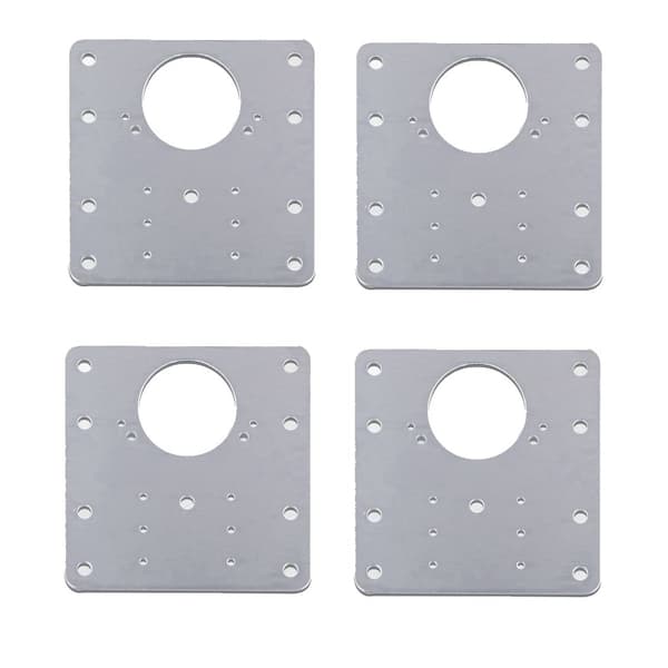 Reparationsplade til hængslede møbler 9x9 cm rustfrit stål 4-Pack