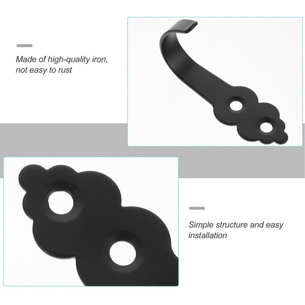 Väggkrokar med Skruvar - 10 pack Black