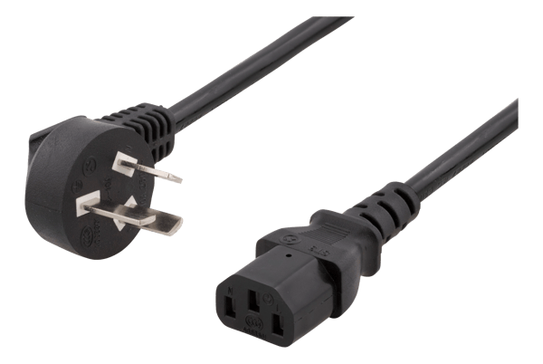 Earthed power cable, PSB-10A - IEC 60320 C13, 2m, black