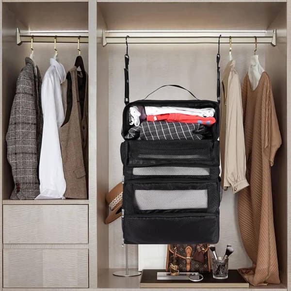 Foldable Travel Storage Bag Large Capacity Organizer Black