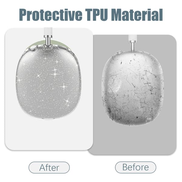 Läpinäkyvä kimalteleva TPU-kotelo AirPods Maxille