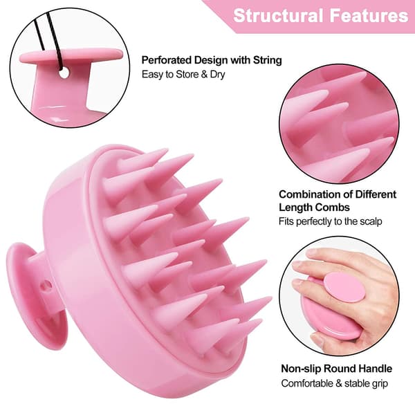 Børste til hovedbundsmassage og peeling Pink