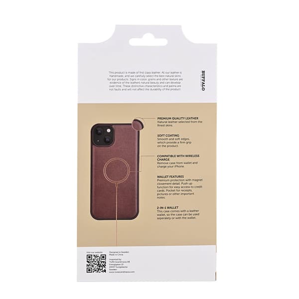 Wallet 2-i-1 3 Kort MagSeries Brun - iPhone 15 Plus