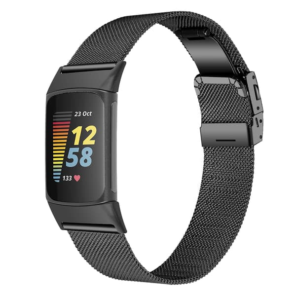 Klockarmband i Rostfritt Stål för Fitbit Charge5/6 Black