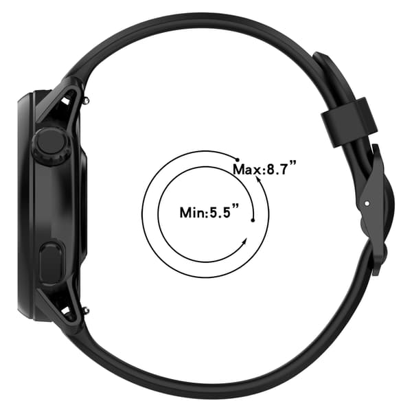 COROS Watch Silikon Tvåfärgsrem Black 22 mm