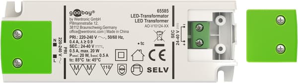 LED-konstantstrøms-driver 500 mA, 20 W, superflad