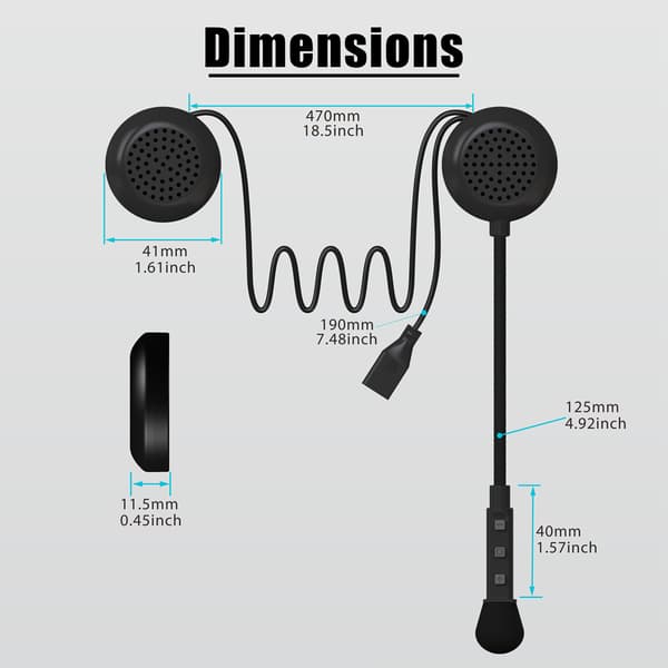 MC-kuulokkeet moottoripyöräkypärään Bluetooth 5.2