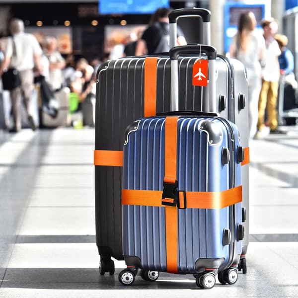 Bagasjebelte med adresseetikett Orange 1.8 m