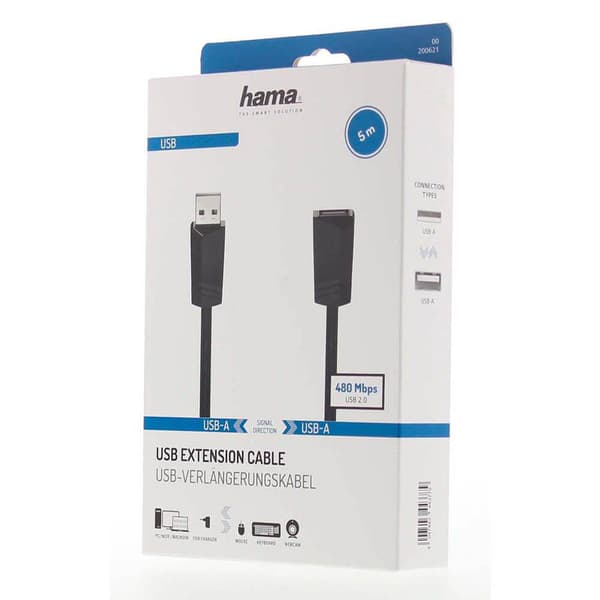 Cable USB 2.0 Extension 480 Mbit/s 5.0m Black