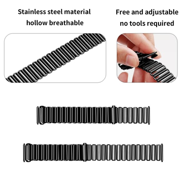 18MM Rustfrit Stål Urrem til Huawei GT5 Serien Black