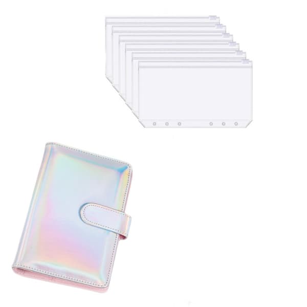 A6 notatbok med 8 permlommer og 6 hull MultiColor