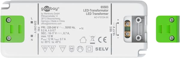 LED-konstantstrøms-driver 700 mA, 12 W, superflad