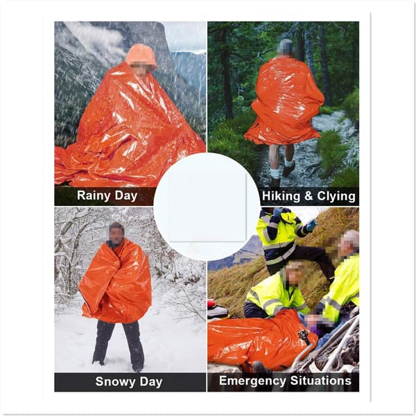 3-pack Räddningsfilt sovsäck för nödsituationer 210×91 cm Orange