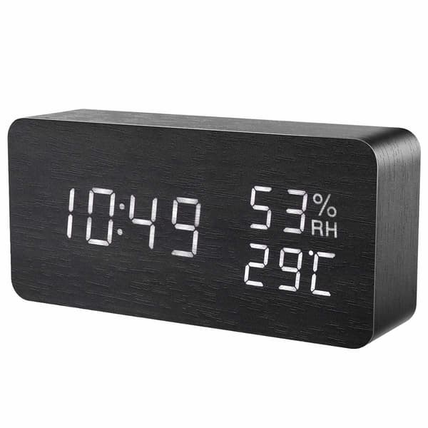 Digital LED väckarklocka Svart 1502