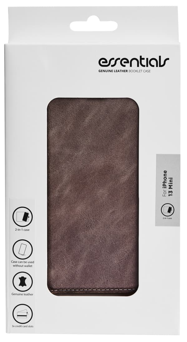 iPhone 13 Mini leather wallet, detachable, Grey