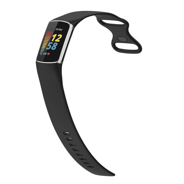 Silikone urrem til Fitbit Charge 5 Charge 6 Black M