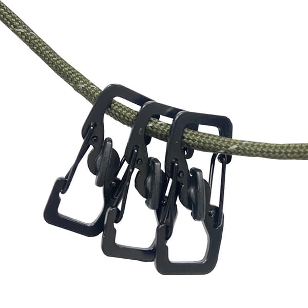 Mini Låsande S-Formad Järnkarbinhake - 8-pack, Svart