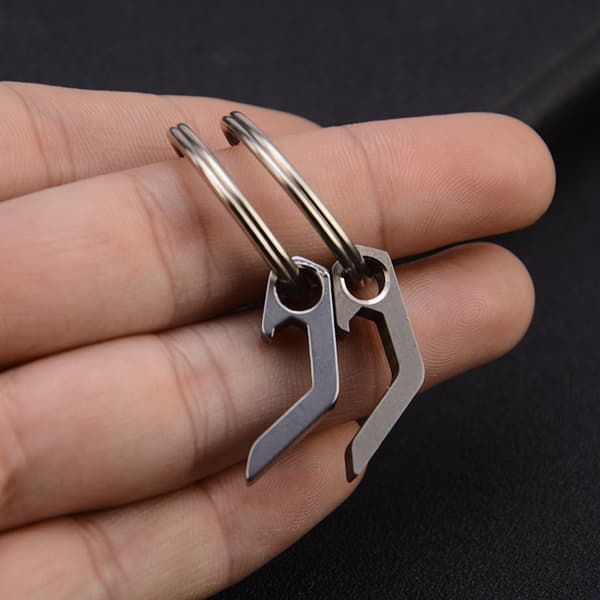 Mini nøkkelringflaskeåbner, 2-pak rustfrit stål EDC flaskeåbner
